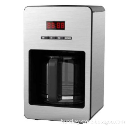 Drip Coffee Maker with Digital Display in Red Color